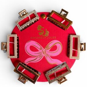 Sincerely Jules Set of 6 Mini Rectangular Hair Claw Clips - NWT